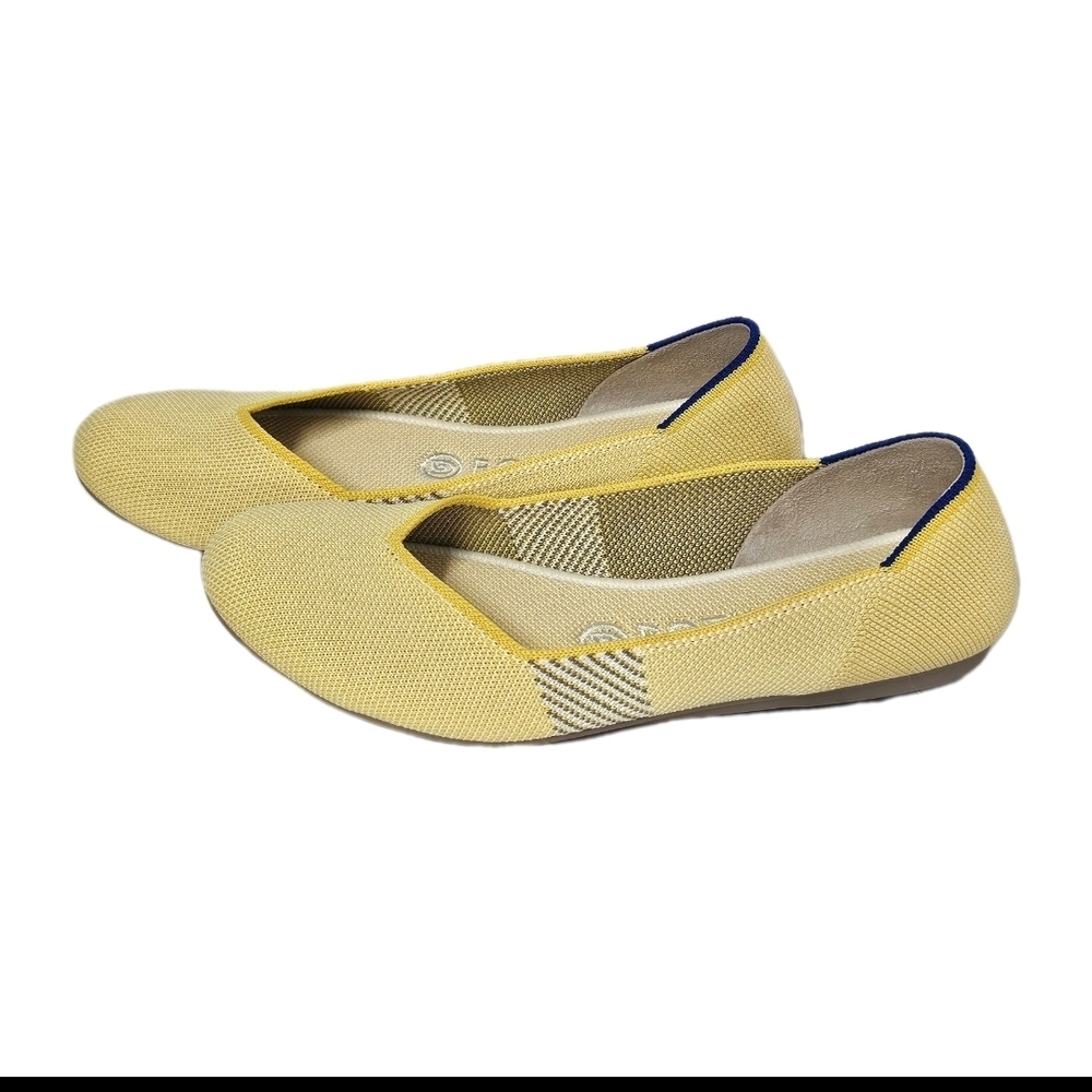 Rothy's Women's 8 Yellow Round Toe Slip On Knit Washable Ballet Flat Comfy Shoes - Picture 3 of 8